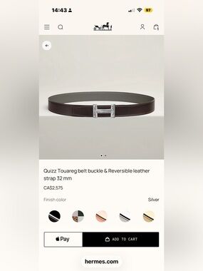 Final Price- No Offers! Quizz Touareg Belt kit with Sterling Silver H Buckle